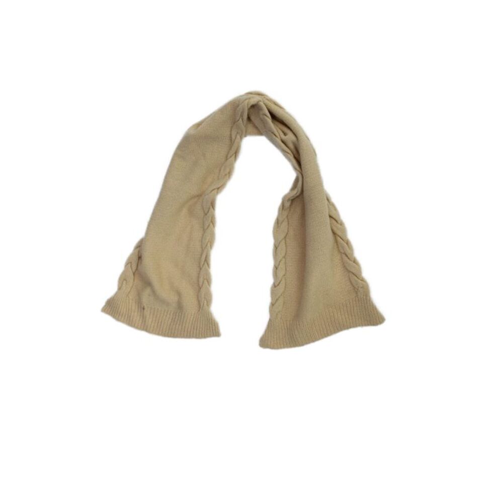 Patricia Underwood Unisex Adults Cashmere Knit Wrap Scarf Beige Size 34" x 7"